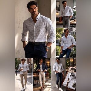 Bugatchi Black and White Checkered Shirt Men’s XXL